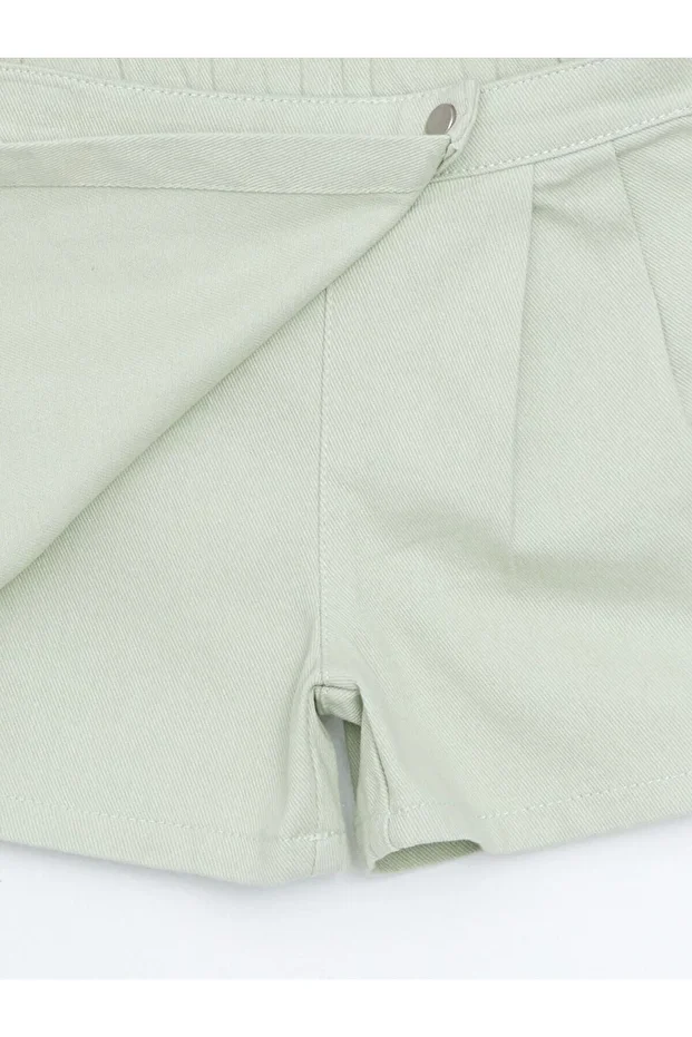 Beli Lastikli Basic Kız Çocuk Şort Etek - 3