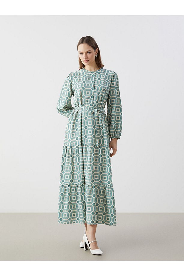 LCW Modest Hakim Yaka Desenli Kadın Elbise - 3