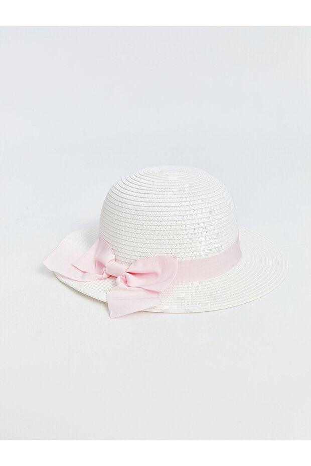 Baby Girl Straw Hat with Bow Detail