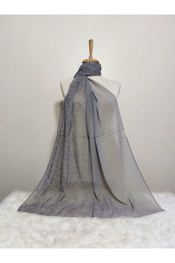 Desenli Şifon Şal küçük Çiçekli , degrade Modeli 180 x 70 cm - 1