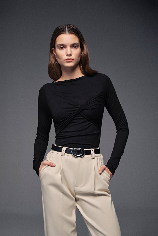 Siyah deri kemer - 6