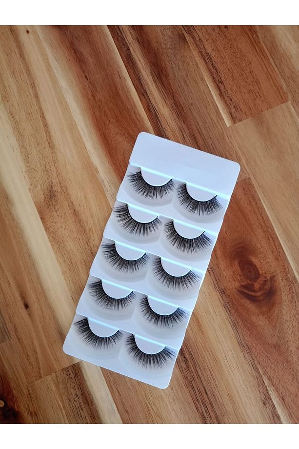50-60 Kez Kullanımlı 5'Lİ Takma Kirpik Set İpek Takma Kirpik Set - 1