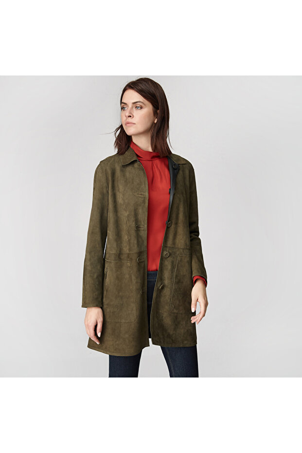 Simonetta Kadın Çift Taraflı Deri Pardösü - 1