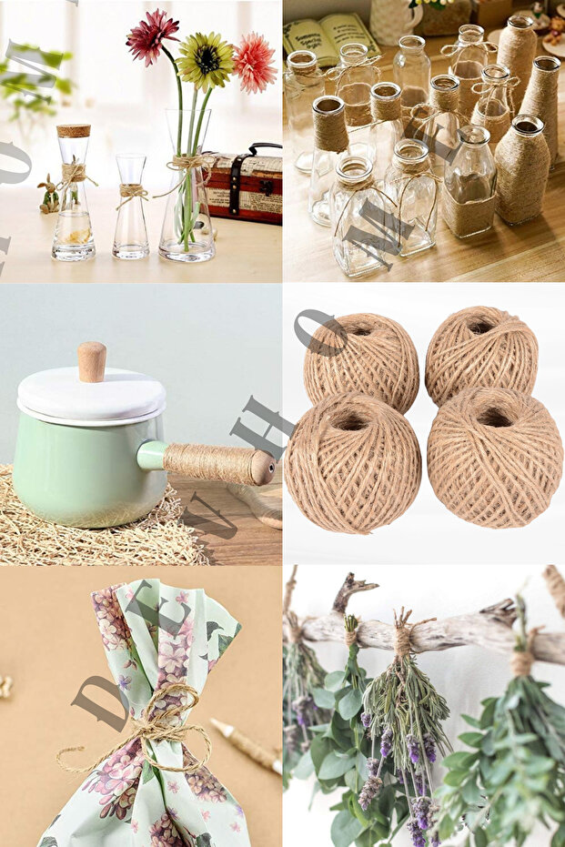 4 Pieces 100 MtJute String Whip String Hessian String Linen String - Wicker String Ornament Hobby Handcrafted Ornament Jute String - 3