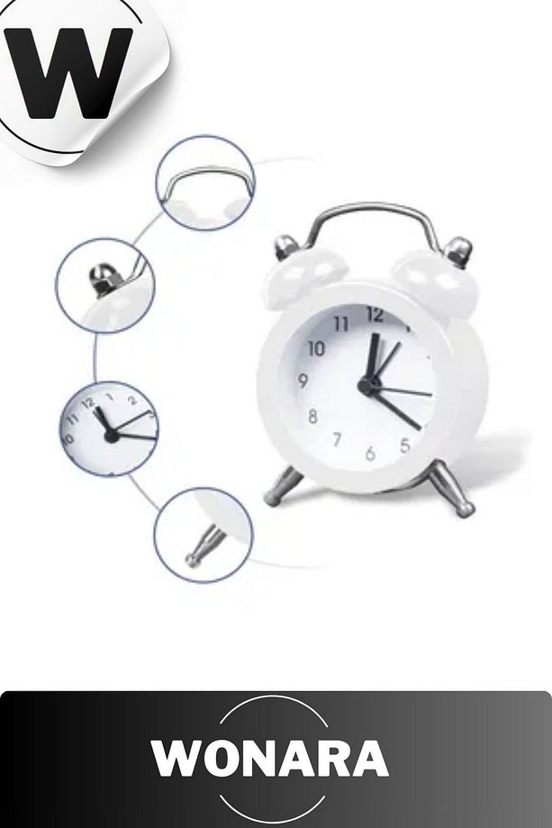 Premium Klasik Tasarım Vintage Yüksek Sesli Alarmlı Dekoratif Mini Masaüstü Analog Çalar Saat - 4