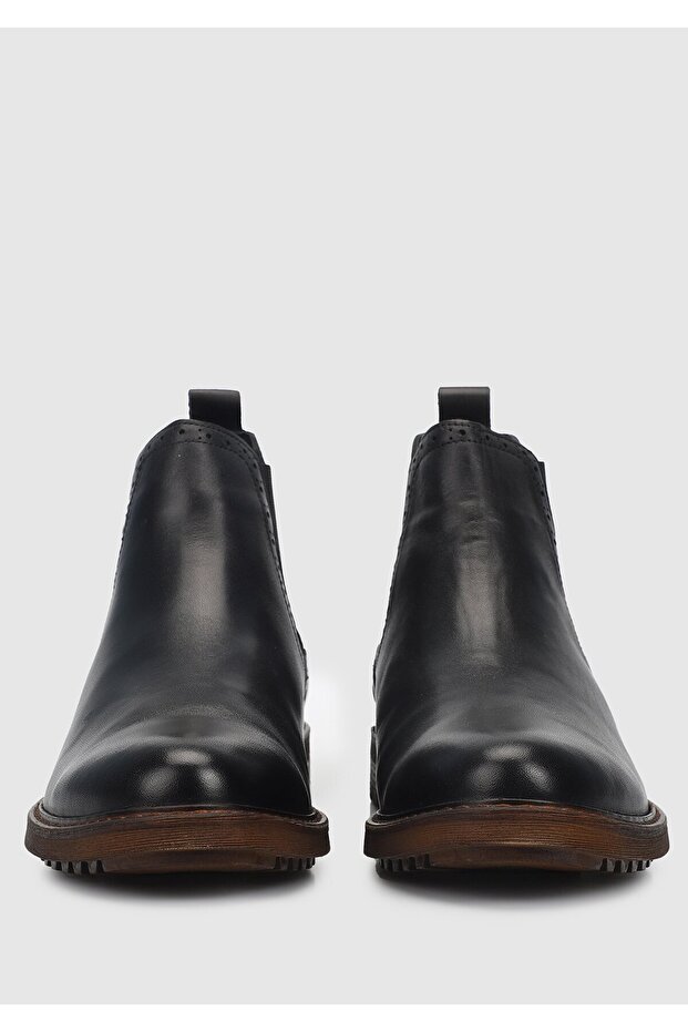 Siyah Deri Erkek Bot - 3