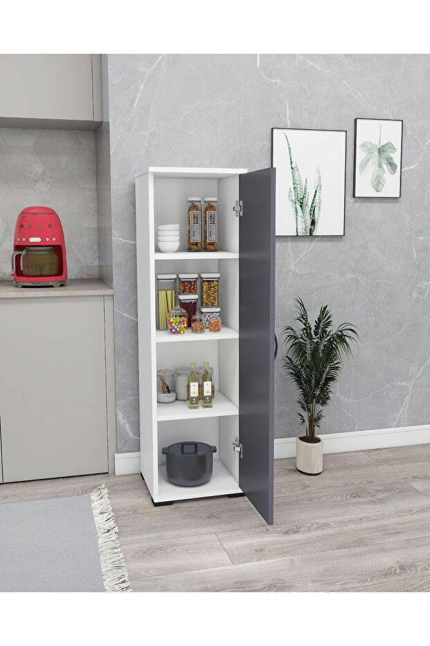 Çok Amaçlı Kapaklı Dolap Mutfak Dolabı Kiler Dolabı Tek Kapaklı Çok Amaçlı Banyo Dolabı Tek - 4