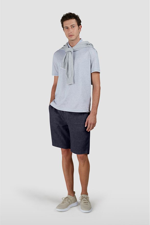 Erkek Regular Fit %100 Keten Normal Bel Lacivert Şort 25414042-104 - 3