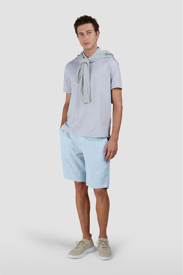 Erkek Regular Fit %100 Keten Normal Bel Mavi Şort 25414042-720 - 3