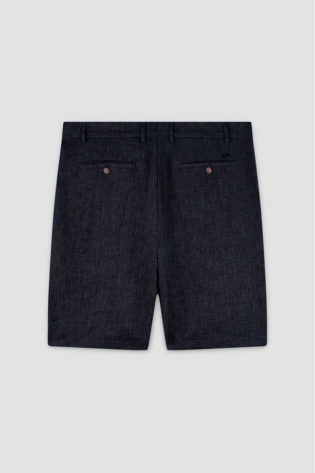 Erkek Regular Fit %100 Keten Normal Bel Lacivert Şort 25414042-104 - 7