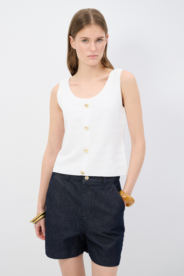 U Yaka Triko Bluz - 1