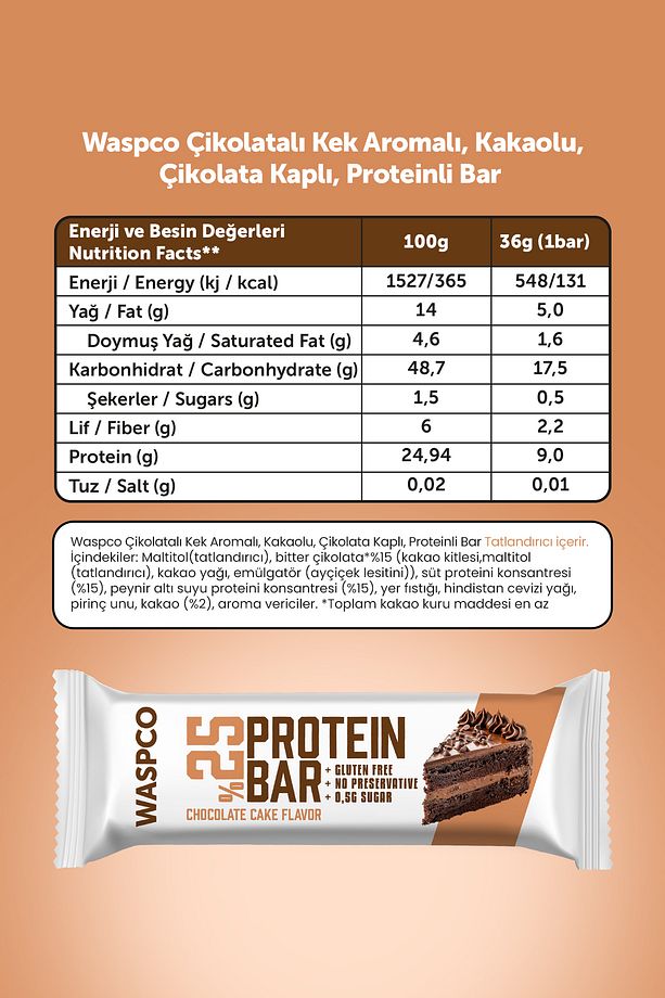Bitter Çikolata Kaplı Protein Bar Karma Kutu 36g x 12 Adet (3 Çeşit) - 6