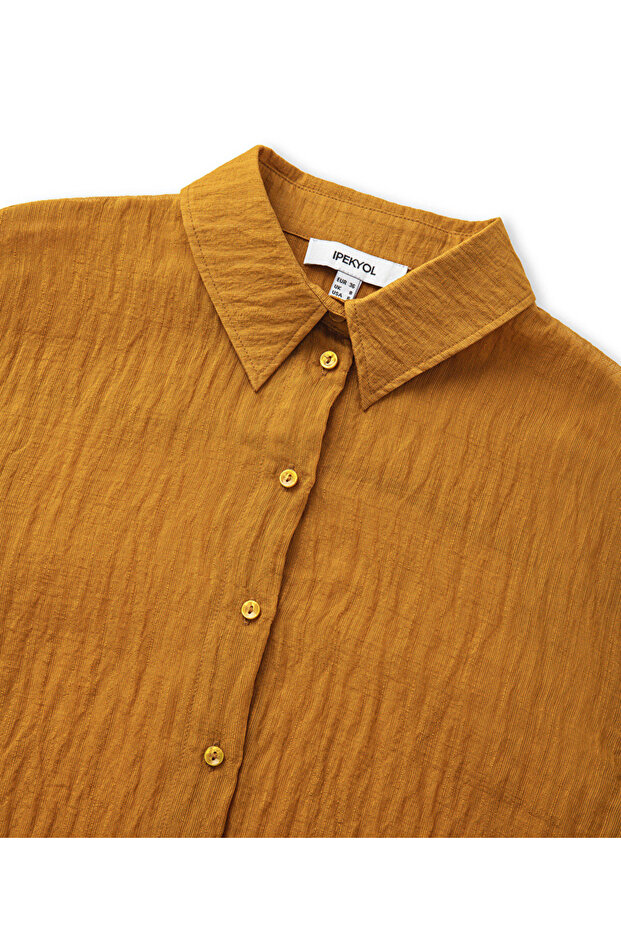 Kırışık efektli gömlek - 2