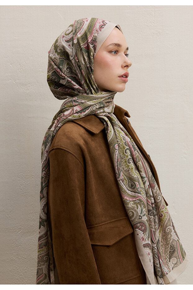 EMBER DESEN ŞAL BEJ - 2