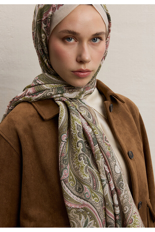 EMBER DESEN ŞAL BEJ - 3