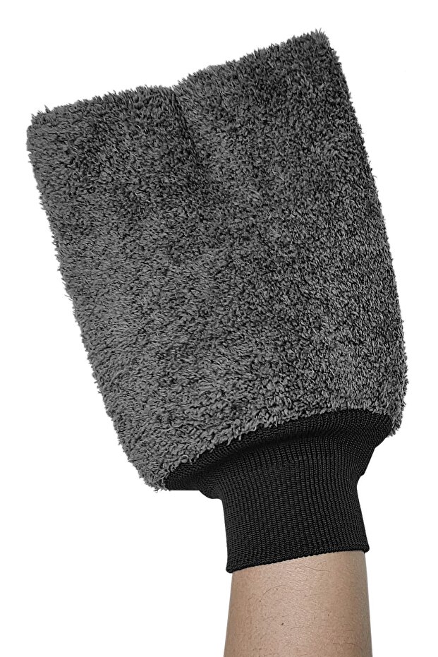 Premium Mikrofiber Yıkama Eldiveni Gri - 1