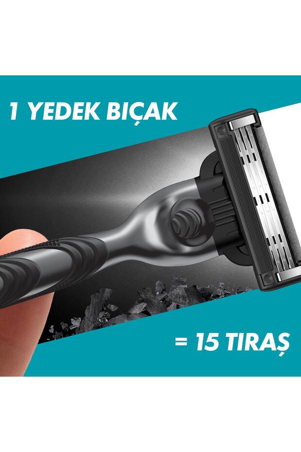 Mach3 Charcoal Tıraş Makinesi Gövde 5 Başlık - 4
