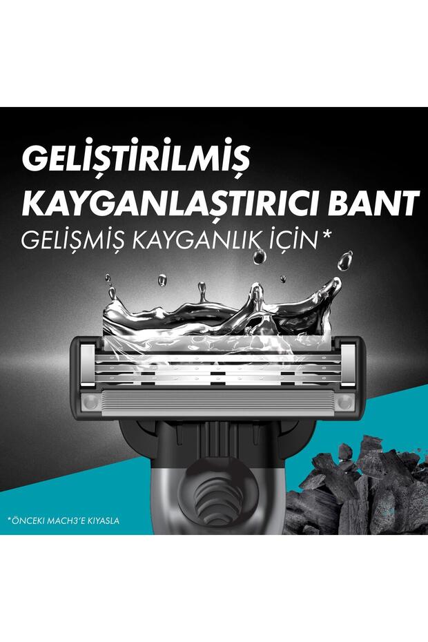 Mach3 Charcoal Tıraş Makinesi Gövde 5 Başlık - 5