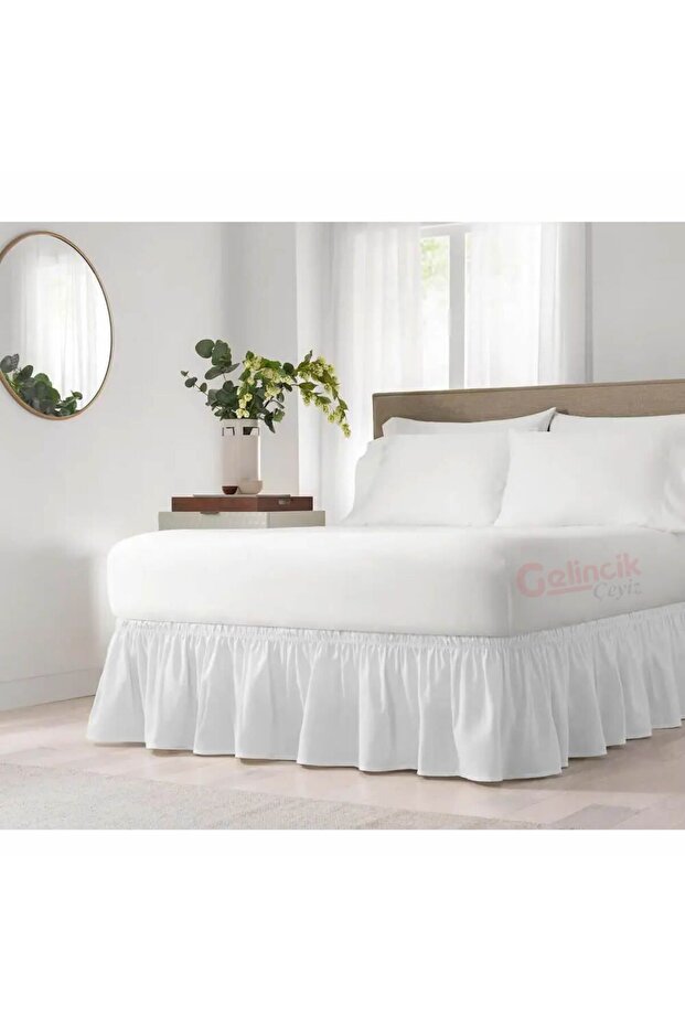 Bed Base Ruffle Bed Skirt Double Size 42X800