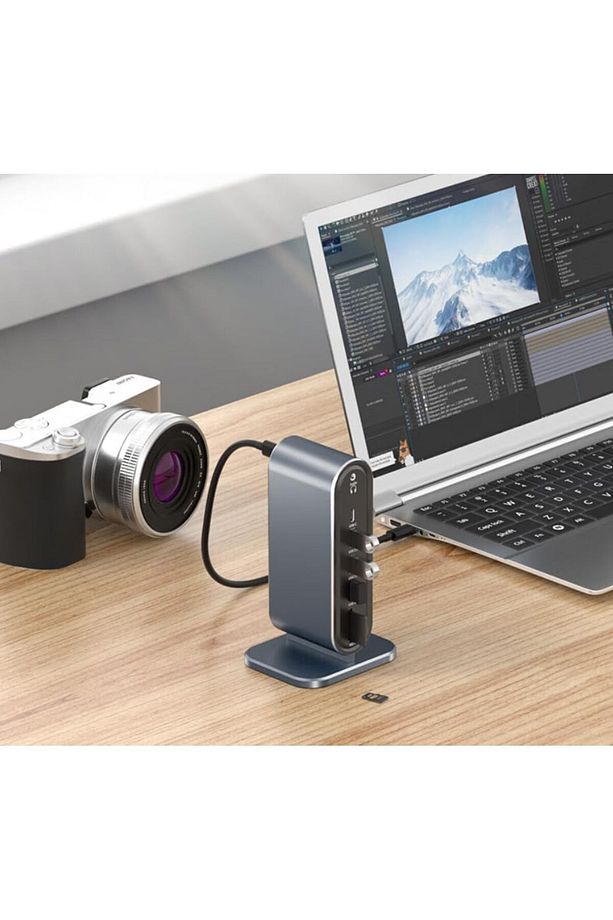 USB HUB12'si 1 Arada Dock, HDMI 4K, 100Mbps Ethernet, 3 x USB-A 3.0 ve 100W USB - ZR773 - 7