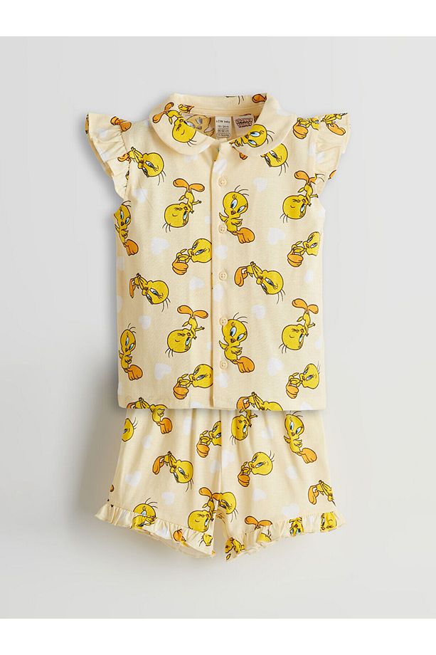 Tweety Baskılı Kız Bebek Şortlu Pijama Takım - 1