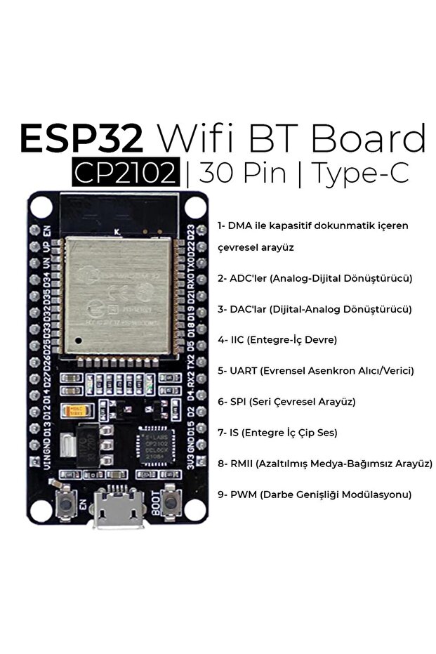 ESP32 ESP-32S WiFi IoT Geliştirme Kartı Temel Başlangıç Seti - 5