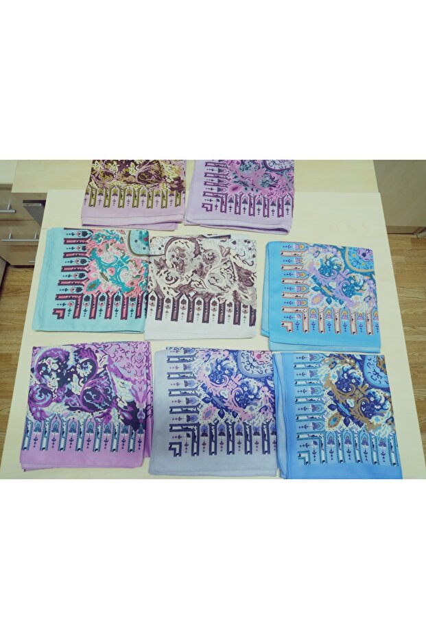 Elegant Vivid Patterned Cotton, Sal, Scarf, Prayer Cloth 90X90 cm