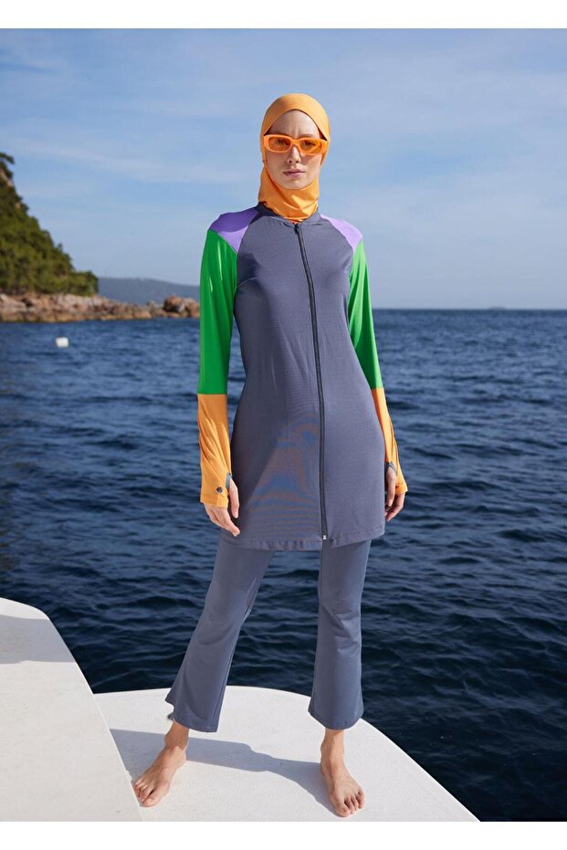 Tesettür Mayo- Tek Üst- Bomber Antrasit - 7