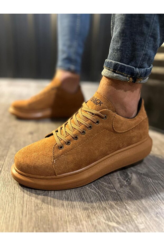 Yüksek Taban Günlük Taba Süet Erkek Ayakkabısı - 3