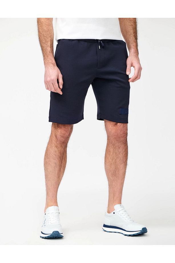Erkek Beli Lastikli Logolu Regular Fit Pamuklu Lacivert Şort 25411850-050 - 4
