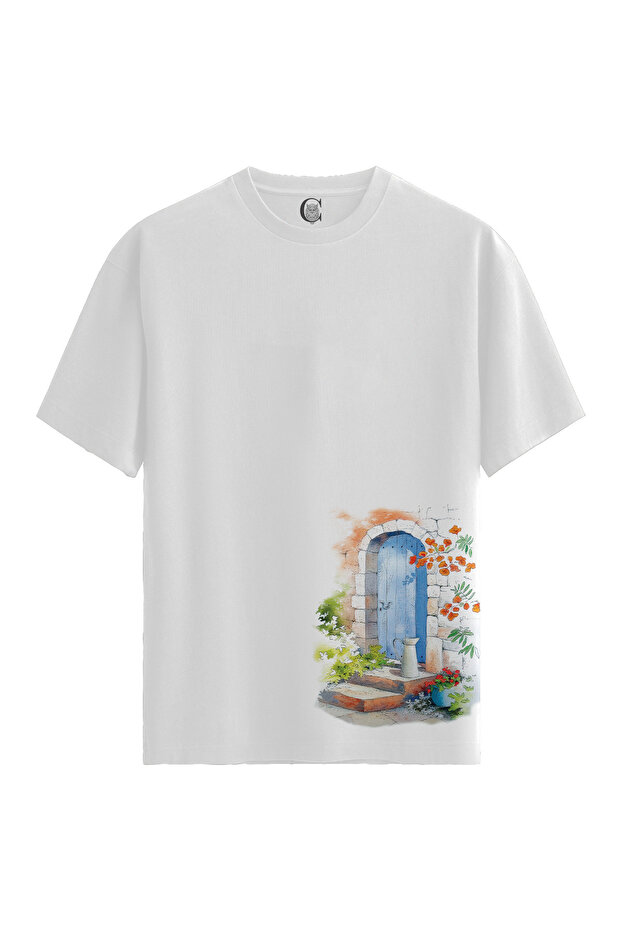 Blue Door - 100% Cotton Women's White T-Shirt - Premium Quality