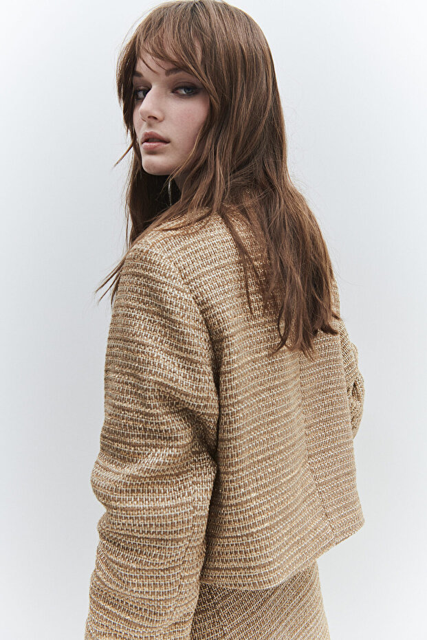 Tekstüre Kruvaze Ceket - 3