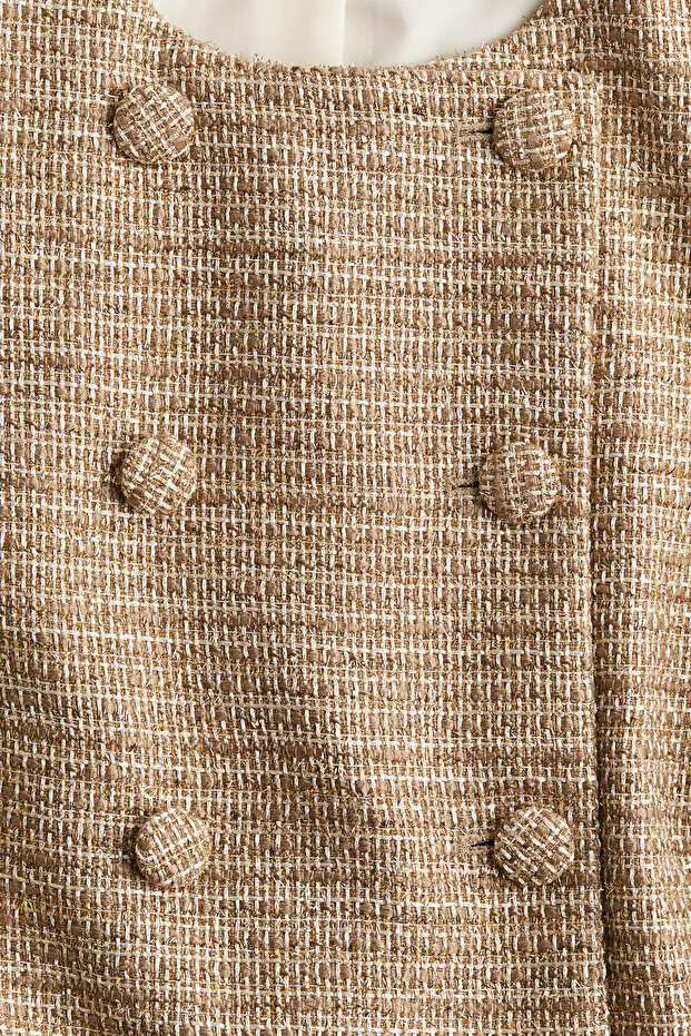 Tekstüre Kruvaze Ceket - 5