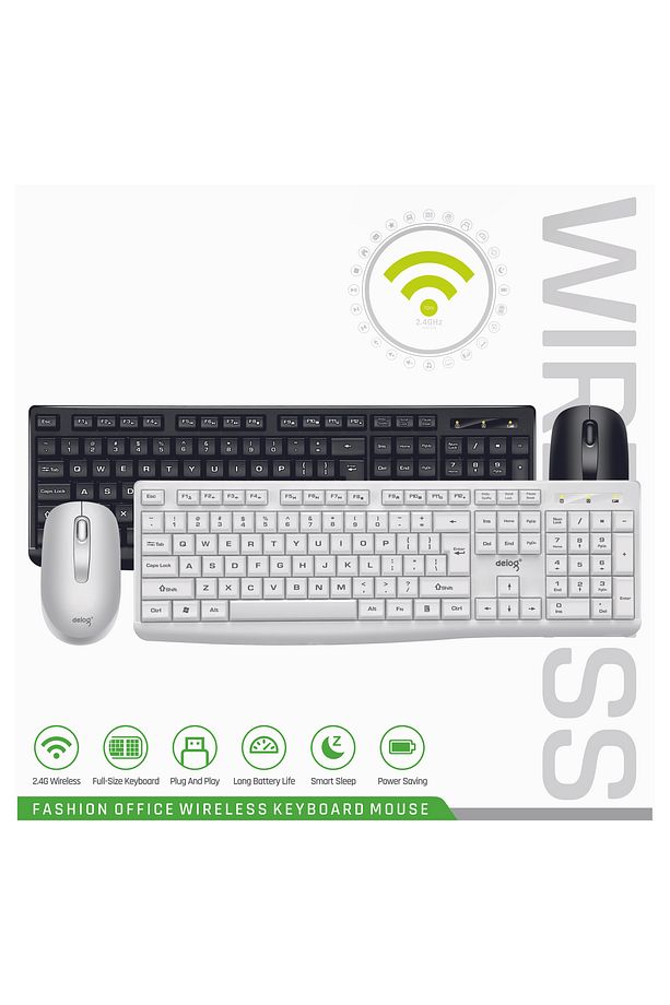 V31 Kablosuz Klavye Mouse Set Siyah (DEİOG) - 2