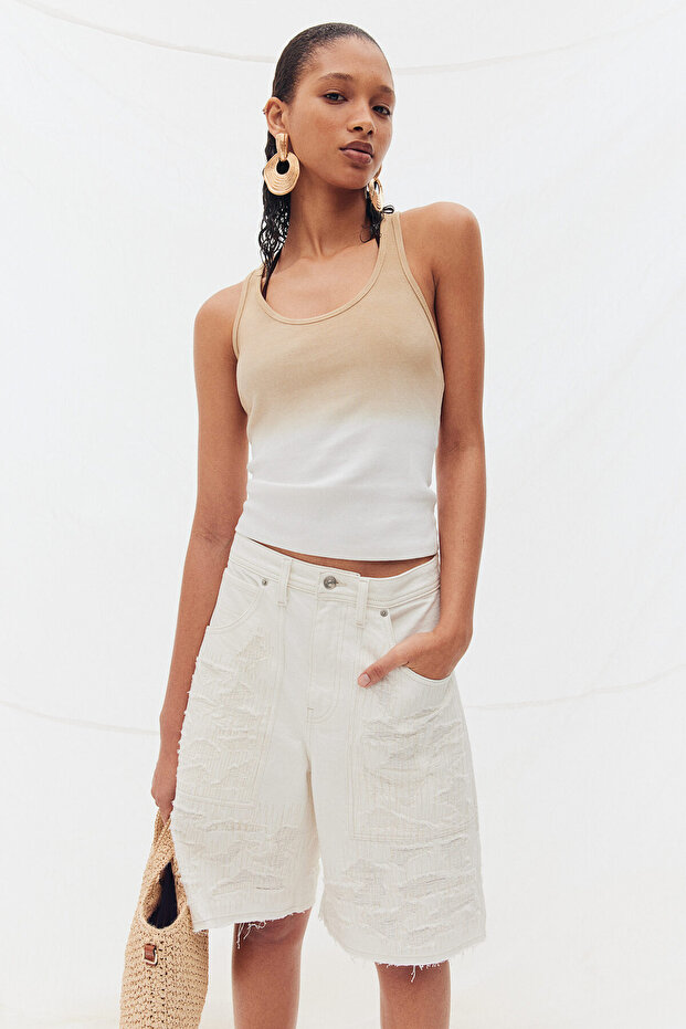 Bermuda Regular Kot Şort - 3