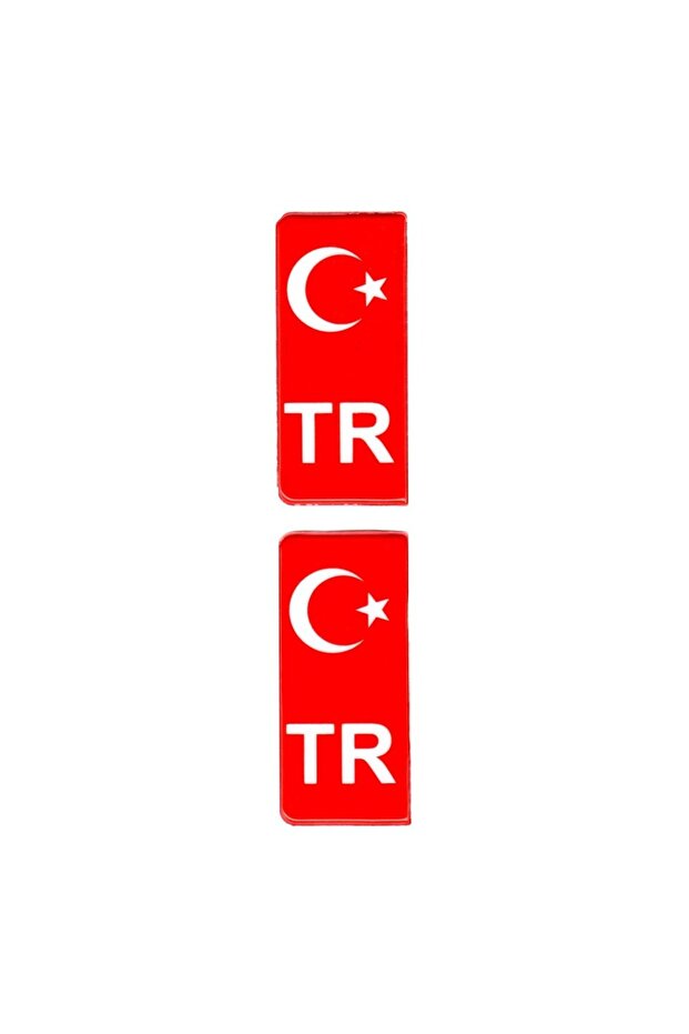 Turkish Flag Plate Drop Sticker Waterproof Fadeproof 2 Pcs