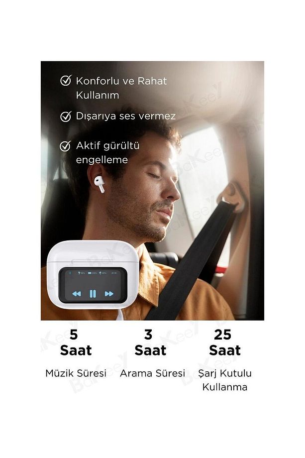 DOKUNMATİK EKRANLI İOS+ANDROİD UYUMLU AİR PRO 2 ANC BLUETOOTH KULAKLIK SON SÜRÜM - 5