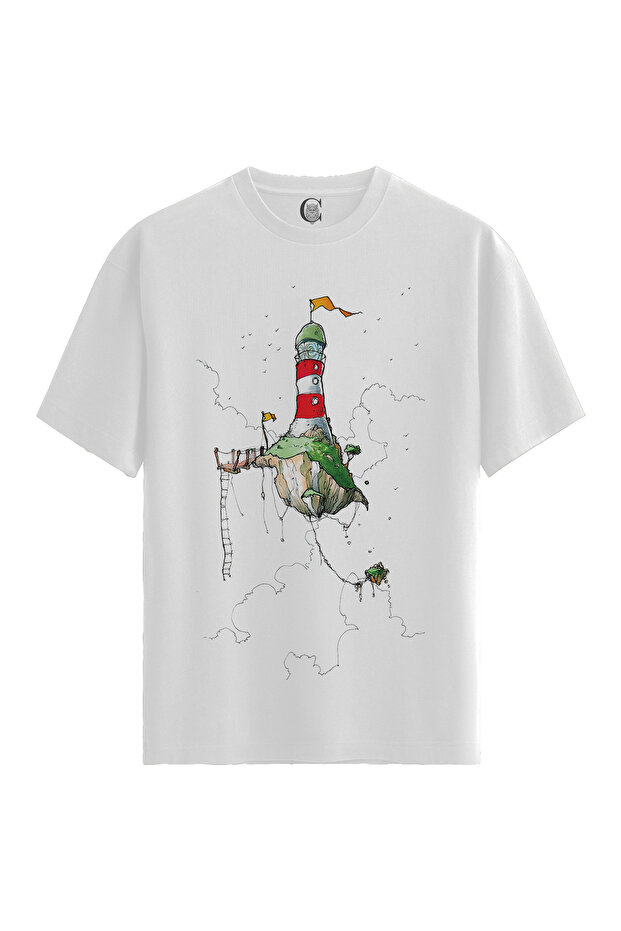Floating Lighthouse - 100% Cotton Women's White T-Shirt - Premium Quality