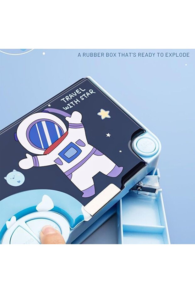 حافظة أقلام متعددة الوظائف، صناديق أقلام متعددة الوظائف مزودة بأزرار، حافظة أقلام بنمط كرتوني للأطفال - 2