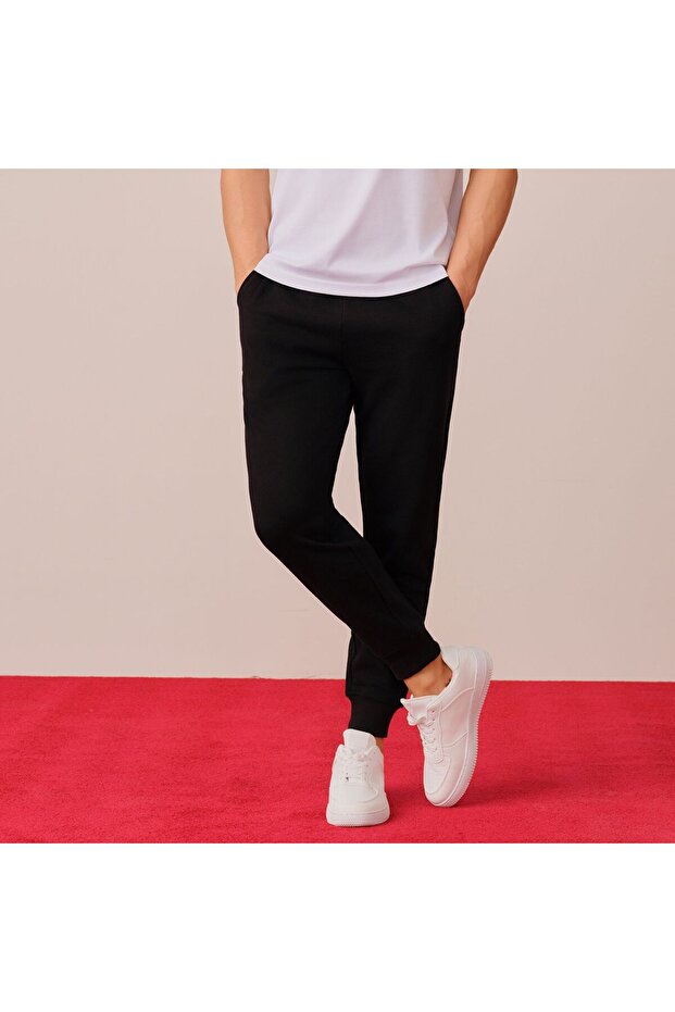 Men's French Terry Jogger Pants - Slim Fit, Elastic Waist, Comfortable & Stylish