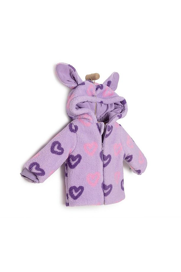 HelloBaby Basic Kız 3D Kulaklı Welsoft Mont Kız Bebek - 2
