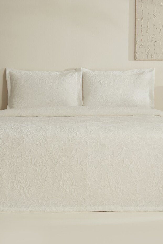 Offwhite Olivia Double Bedspread Set - 7