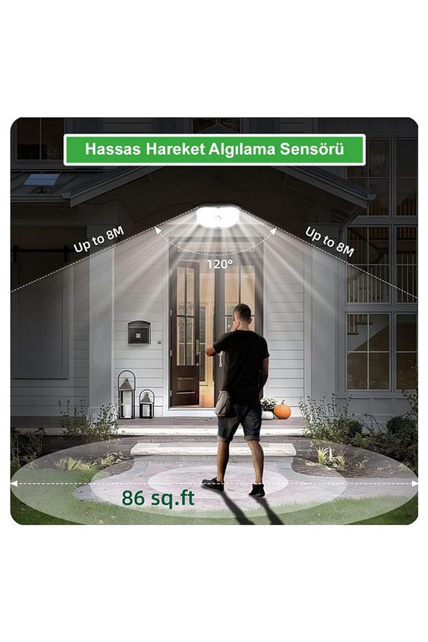 Güneş Enerjili Hareket Sensörlü, 146 Boncuk led Aydınlatma / GT-SL17/S - 5