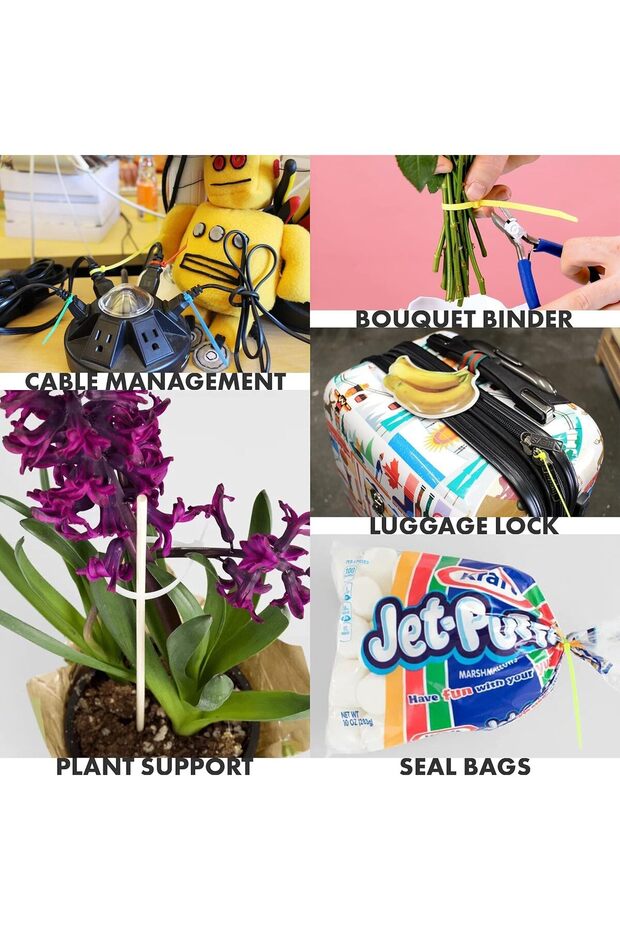 ربطات كابلات متعددة الأغراض ذاتية القفل 50 قطعة - 4