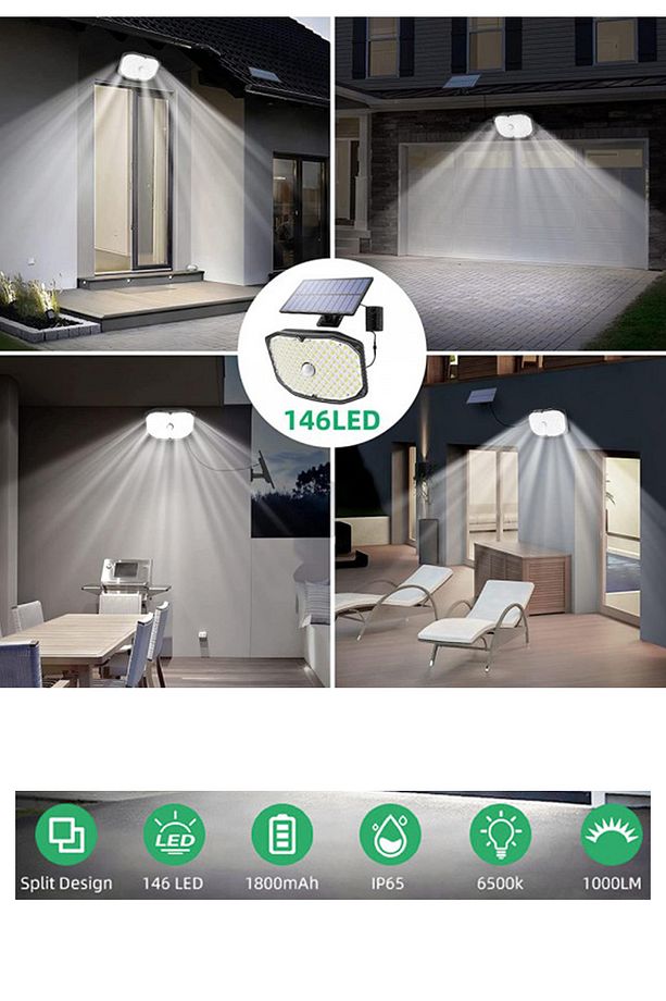 Güneş Enerjili Hareket Sensörlü, 146 Boncuk led Aydınlatma / GT-SL17/S - 3