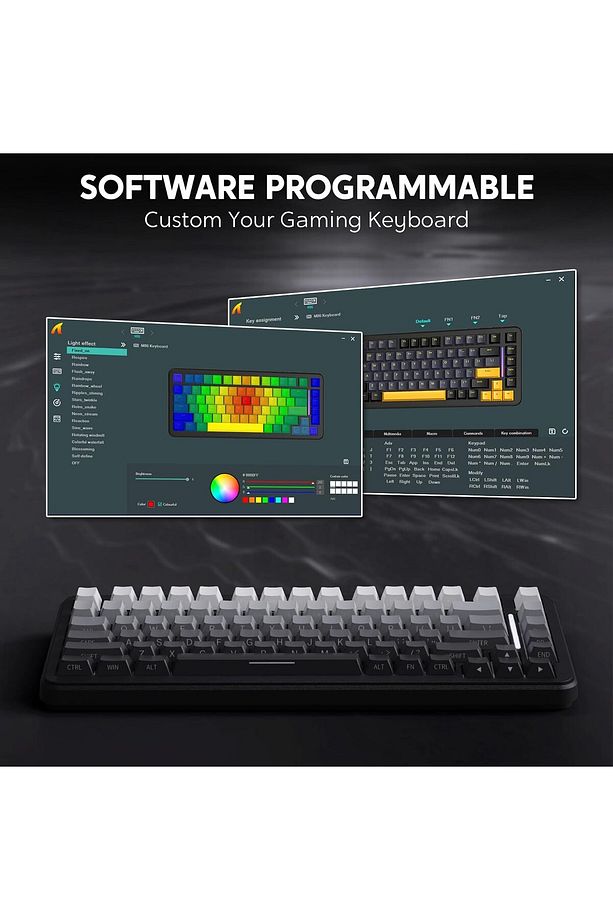 Attack Shark M86 Moonlit Night  RGB App Uygulamalı TriMode E-sports Profesyonel Gaming Oyuncu Klavye - 8