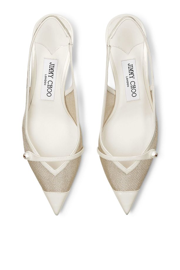 Şık ve Zarif Mesh Slingback Topuklu Ayakkabı - 4