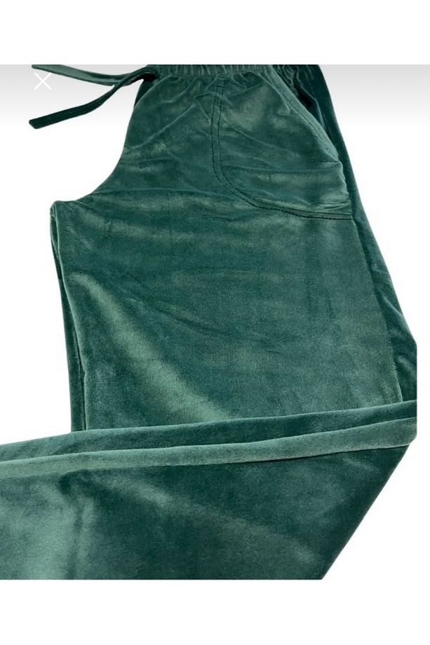 Kadın Yumuşak Kadife Bilek Manşetli Eşıfman Jogger Tek Alt - 4