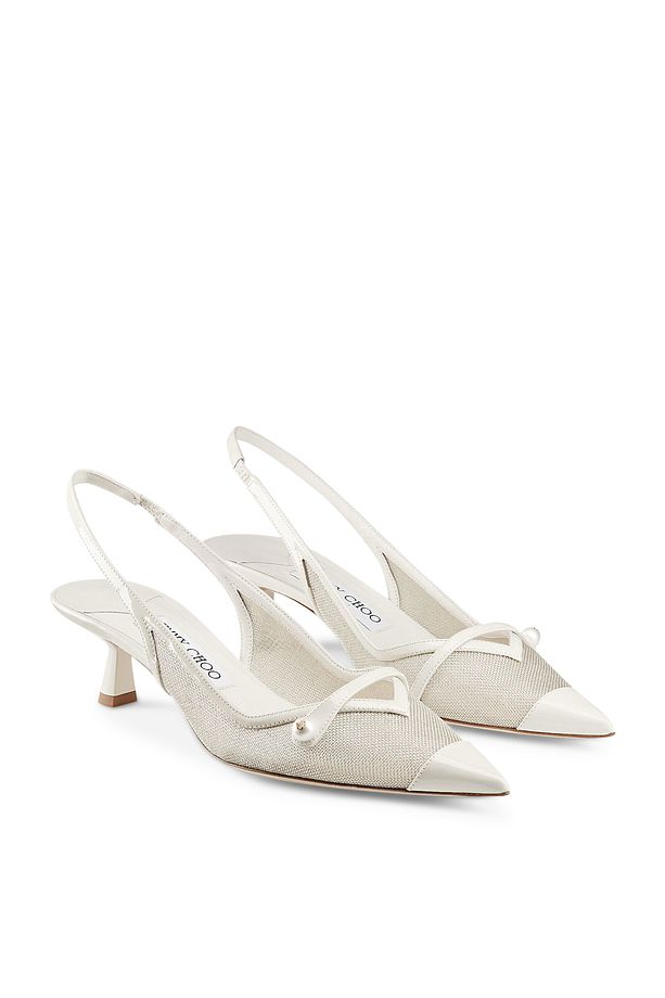 Şık ve Zarif Mesh Slingback Topuklu Ayakkabı - 5