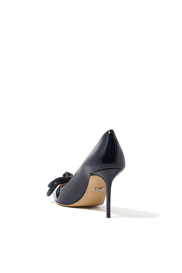 Şık 85mm Topuklu Çift Fiyonk Saten Stiletto - 3